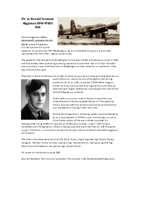 A preview of a PDF biography for Higginson, Ronald Yarwood